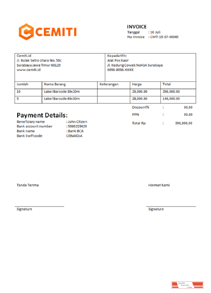 India Cemiti sports electronic community invoice PSD template